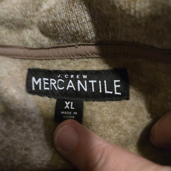 J.Crew Mercantile Brown Fleece Quarter Zip Pullover XL - Picture 3 of 6